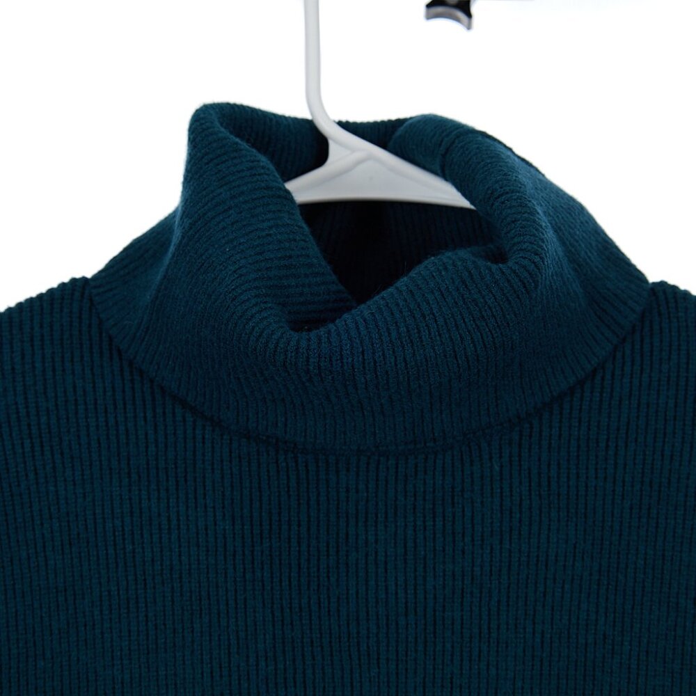 Free People Softly Structured Tunic Sweater Solid Deep Jade Blue No Size Tag - Picture 3 of 7